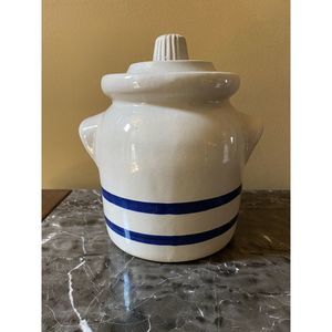 Roseville Ohio Double Blue Stripe Canister‎ USA Farmhouse Decor Vintage 303